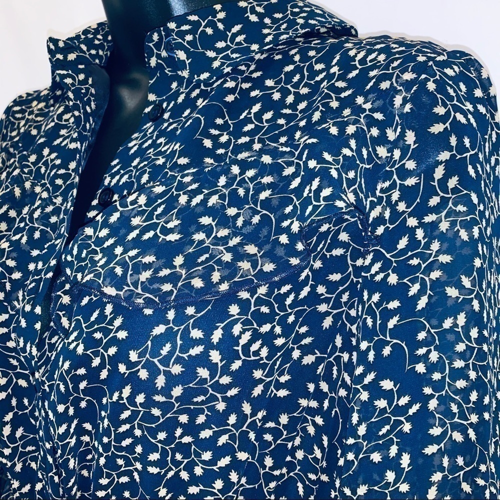 𝅺TOWOWGE Romantic Navy Print Ruffle Dress/ NWT/Size Small - Picture 3 of 7